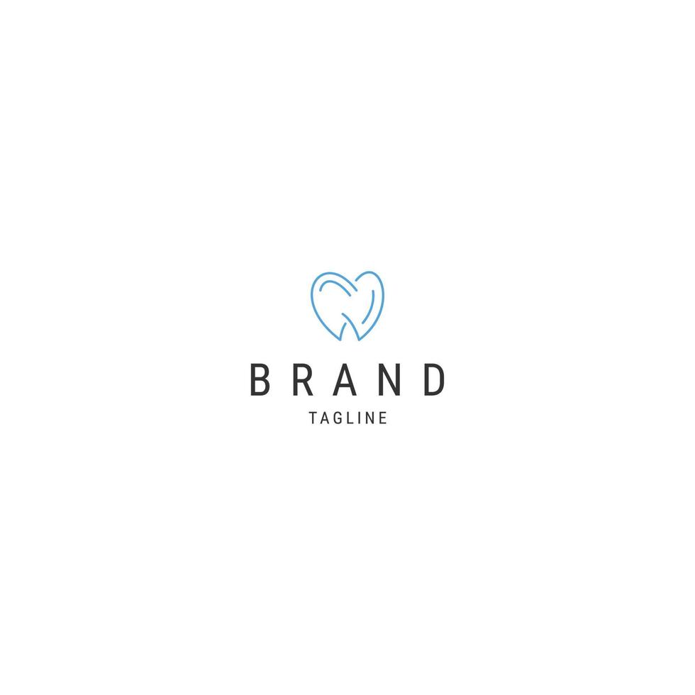 vector plano de plantilla de diseño de logotipo de línea dental