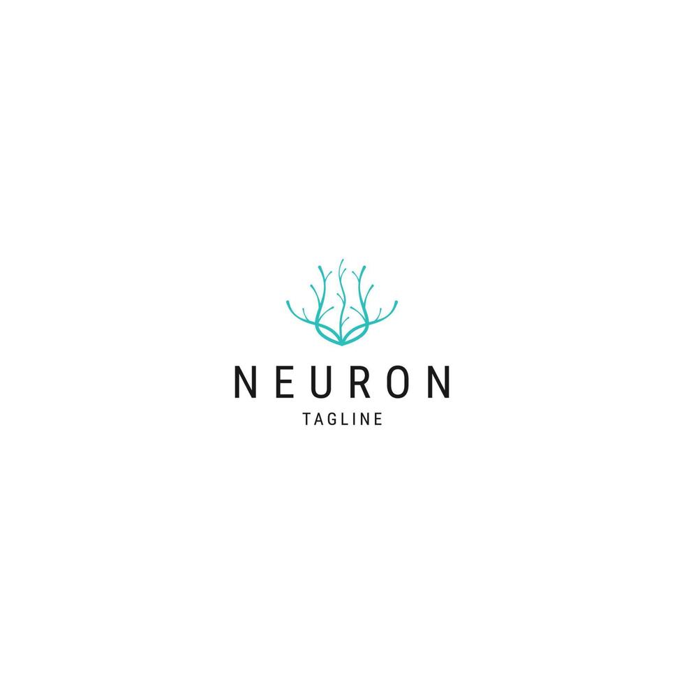 vector plano de plantilla de diseño de logotipo de neurona