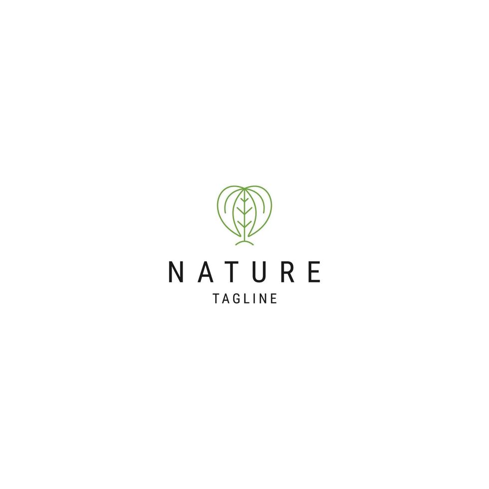 naturaleza flor línea logo icono diseño plantilla plana vector ilustración