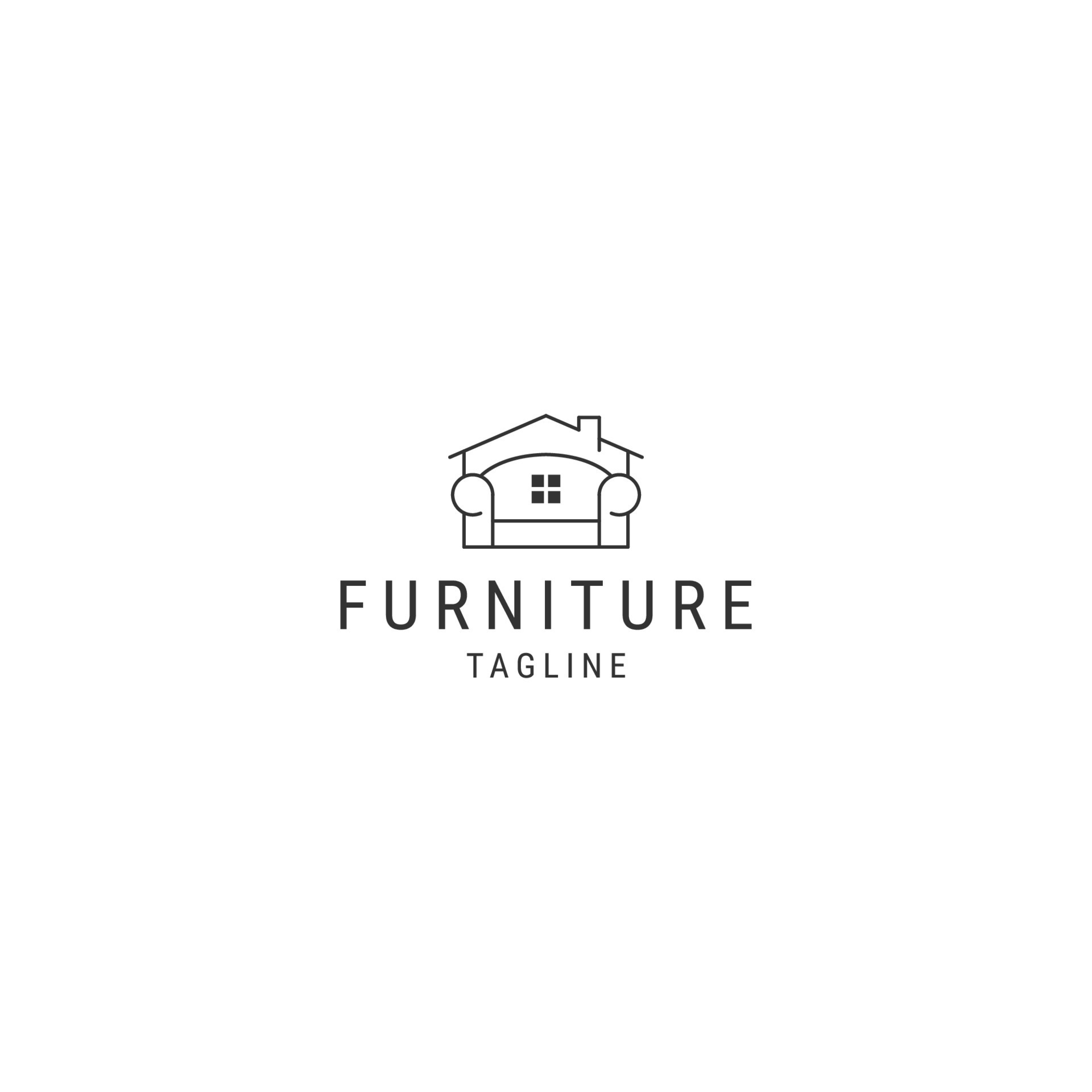 Home furniture line logo icon design template flat vector illustration ...