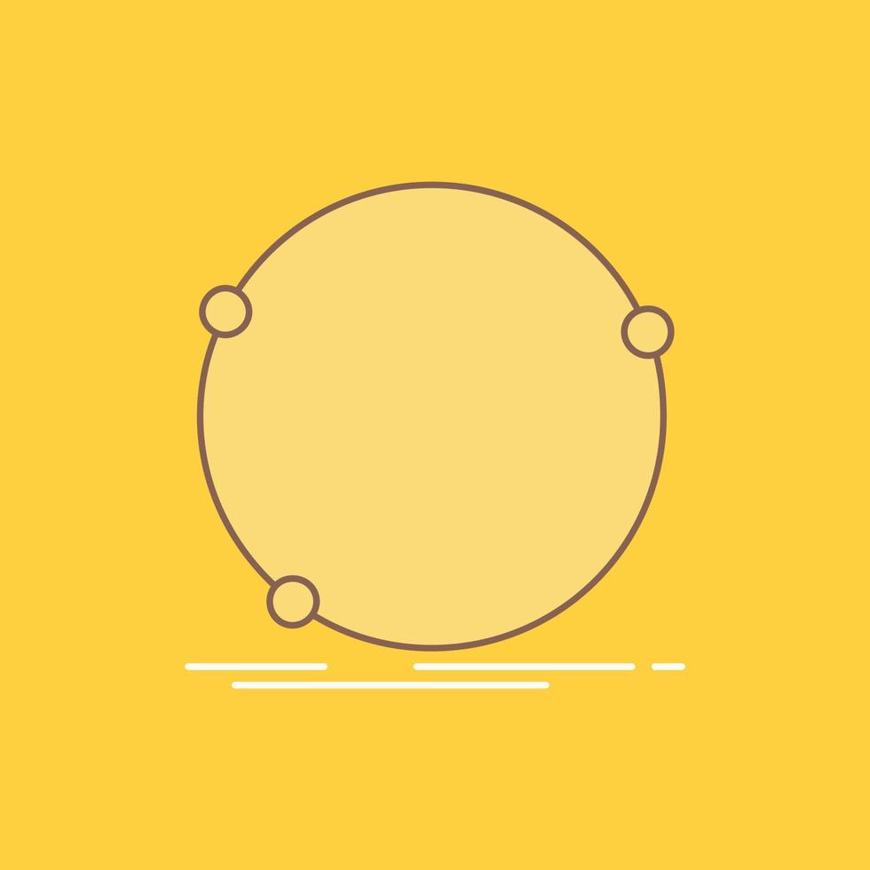 Data. global. internet. network. web Flat Line Filled Icon. Beautiful Logo button over yellow background for UI and UX. website or mobile application vector