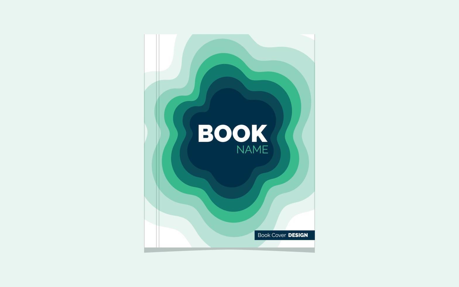 Book Cover or flyer template with 3d abstract paper cut blue green pink yellow background. Vector template in carving art style