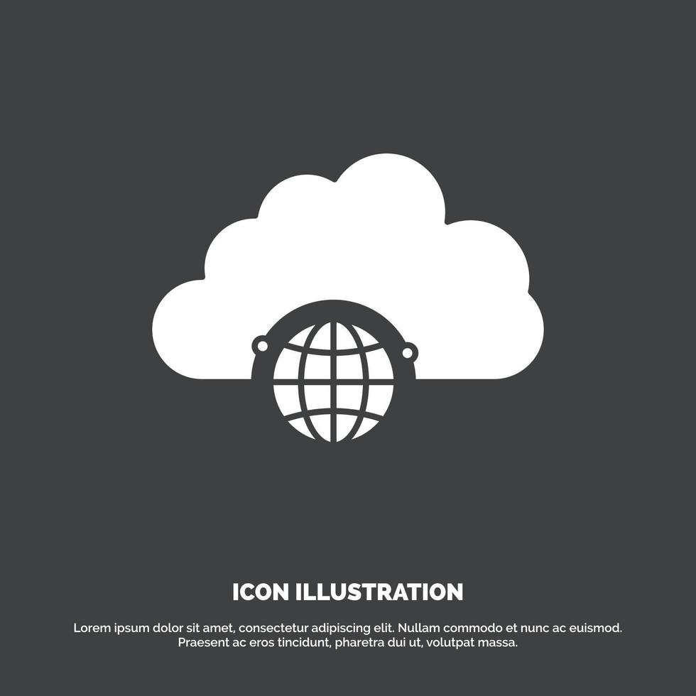 network. city. globe. hub. infrastructure Icon. glyph vector symbol for UI and UX. website or mobile application