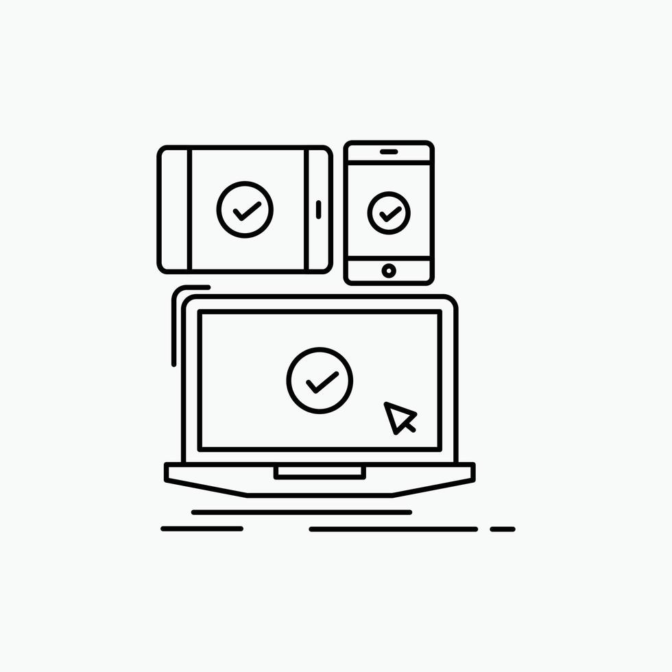 computer. devices. mobile. responsive. technology Line Icon. Vector isolated illustration