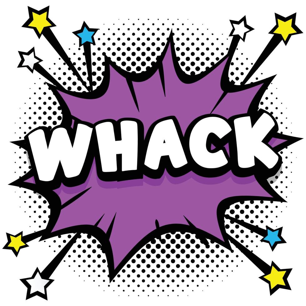 whack Pop art comic speech bubbles book sound effects vector