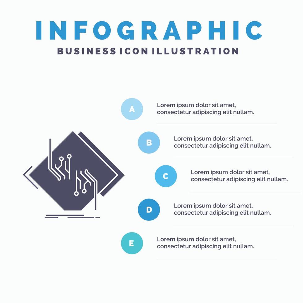 Board. chip. circuit. network. electronic Infographics Template for Website and Presentation. GLyph Gray icon with Blue infographic style vector illustration.