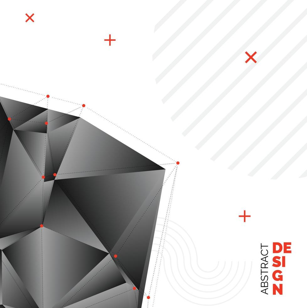 Vector set of faceted 3d crystal colorful shapes. banners. Faceted 3d shapes. crystal banners