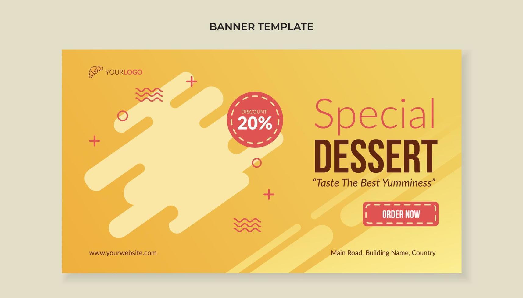 plantilla de banner de comida de postre especial vector