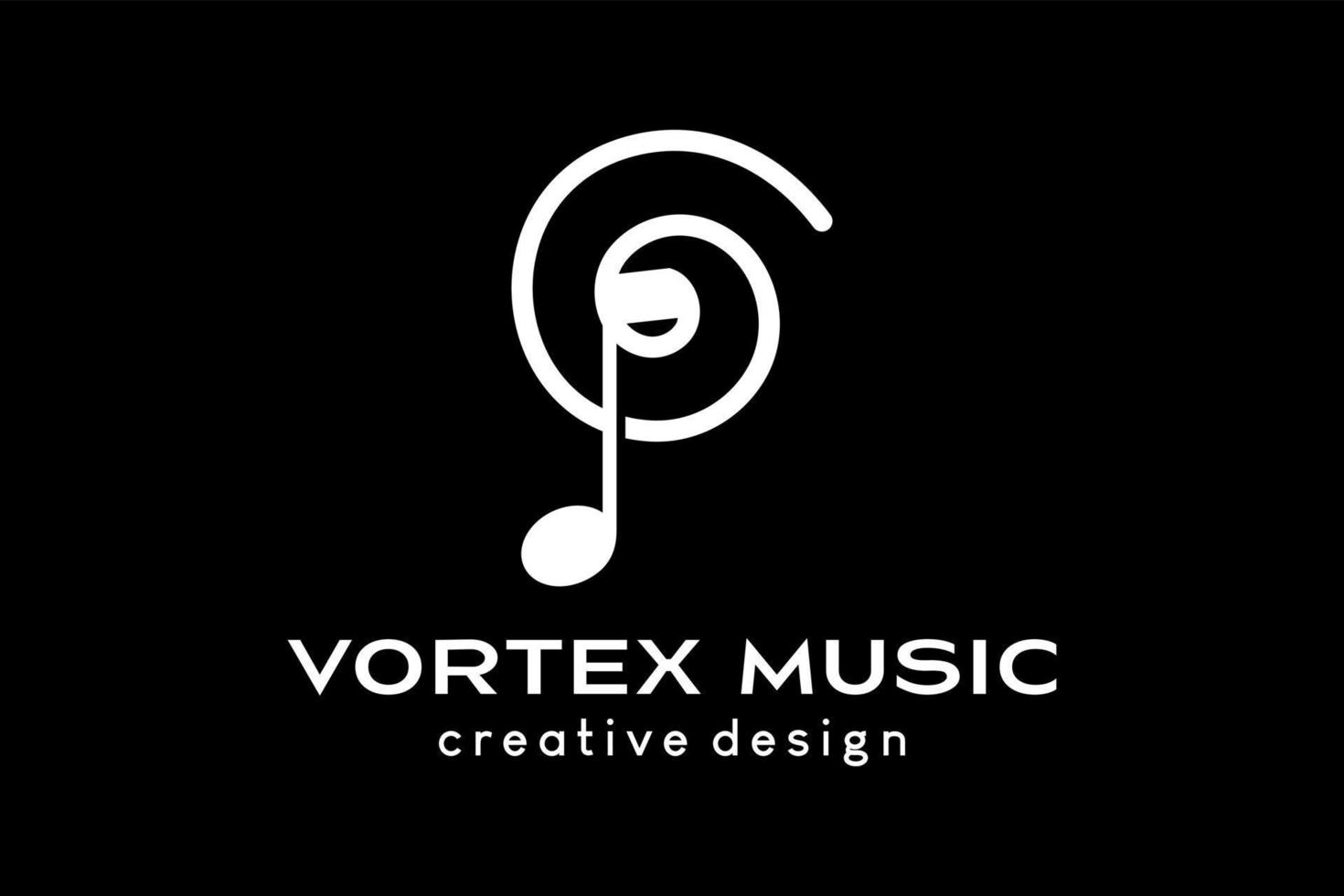 diseño del logotipo de la casa de música, icono de tono combinado con icono de vórtice en un concepto creativo vector