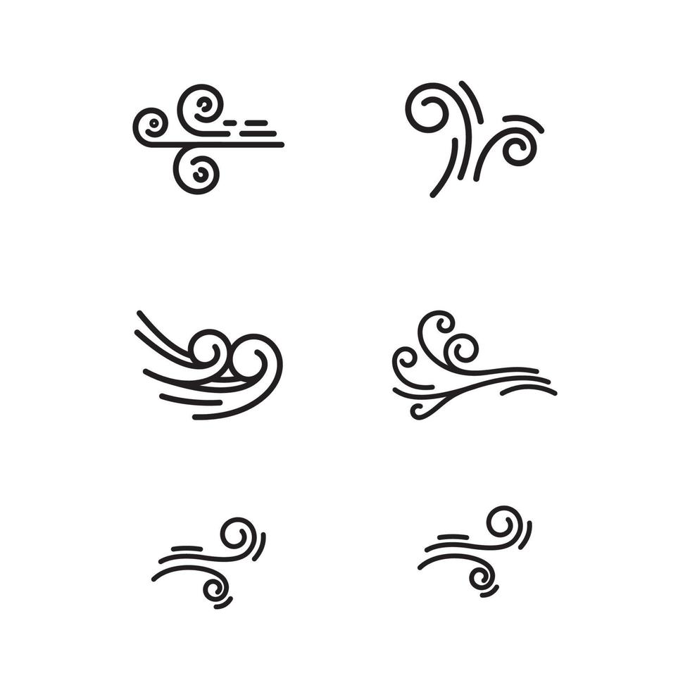 Wind vector icon design template