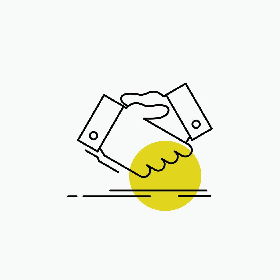 handshake. hand shake. shaking hand. Agreement. business Line Icon vector