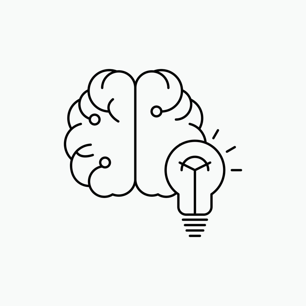 idea. business. brain. mind. bulb Line Icon. Vector isolated ...