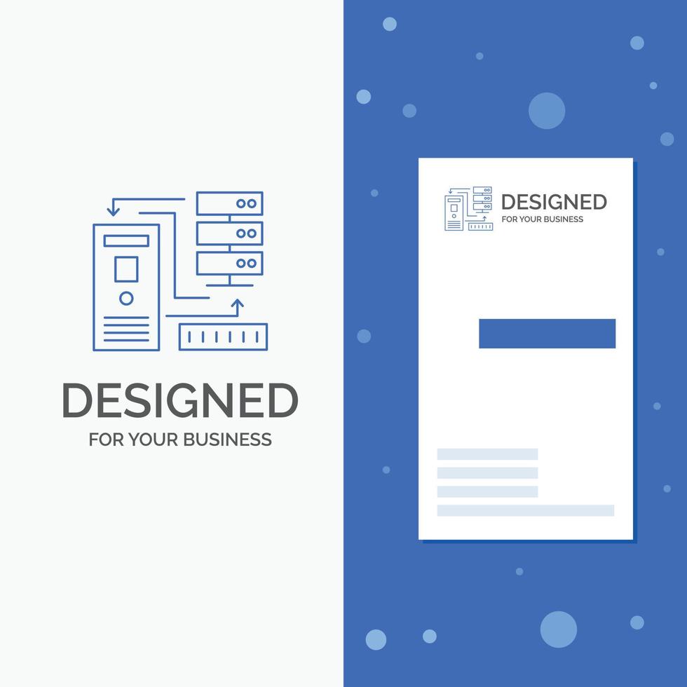 Business Logo for Combination. data. database. electronic. information. Vertical Blue Business .Visiting Card template vector