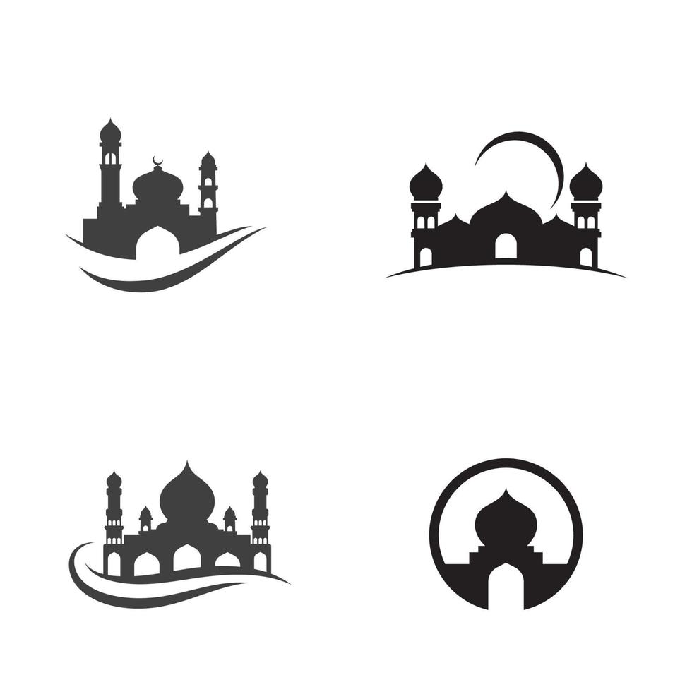 Diseño de ilustración de vector de icono de mezquita