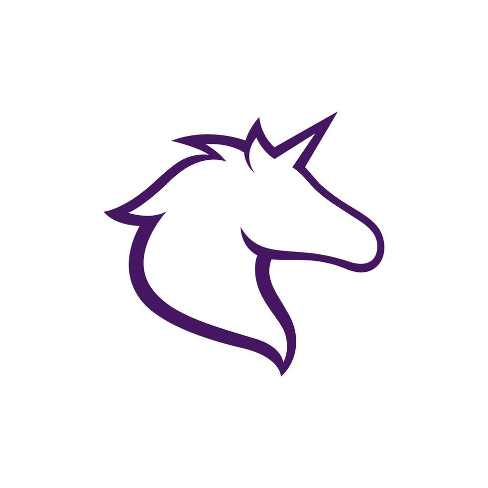 Ilustración de vector de icono de logotipo de unicornio