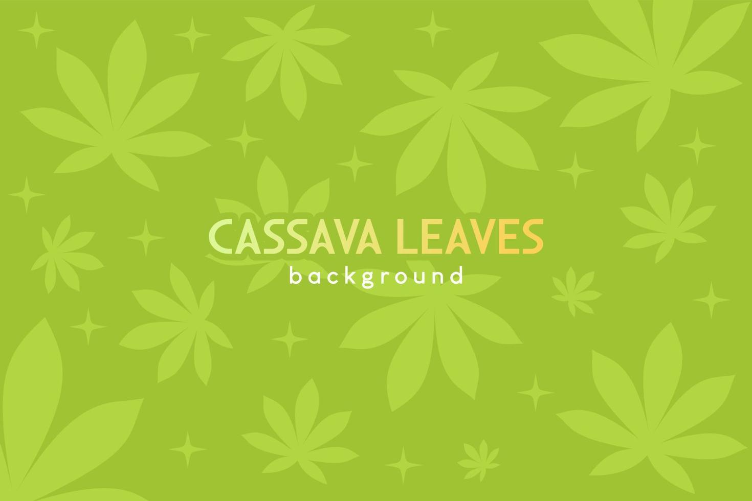 Cassava leaf background design in green color vector