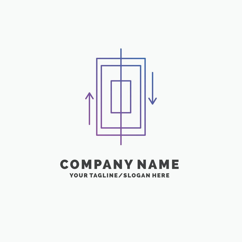 sync. synchronization. data. phone. smartphone Purple Business Logo Template. Place for Tagline vector