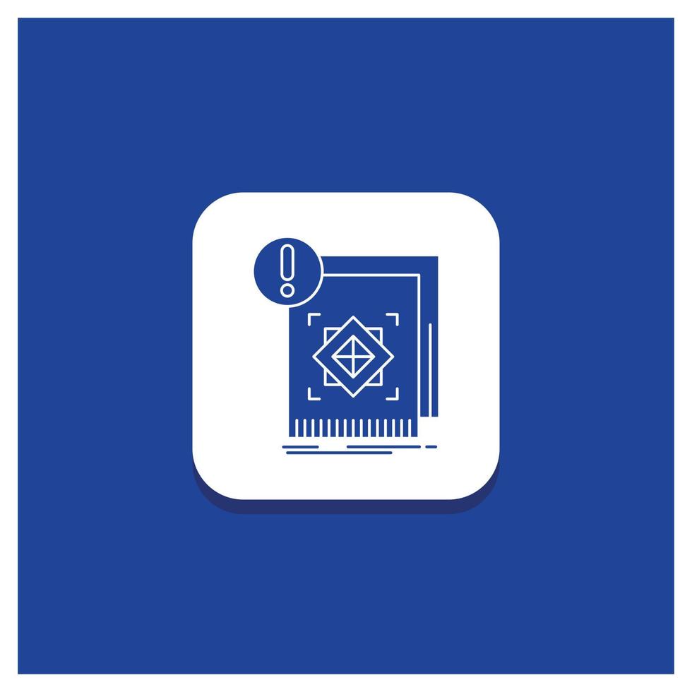 Blue Round Button for structure. standard. infrastructure. information. alert Glyph icon vector