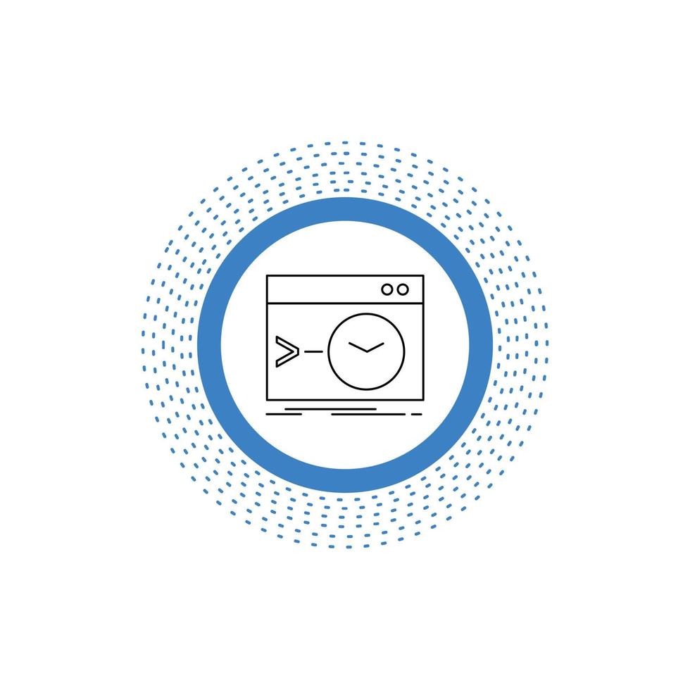 Admin. command. root. software. terminal Line Icon. Vector isolated illustration