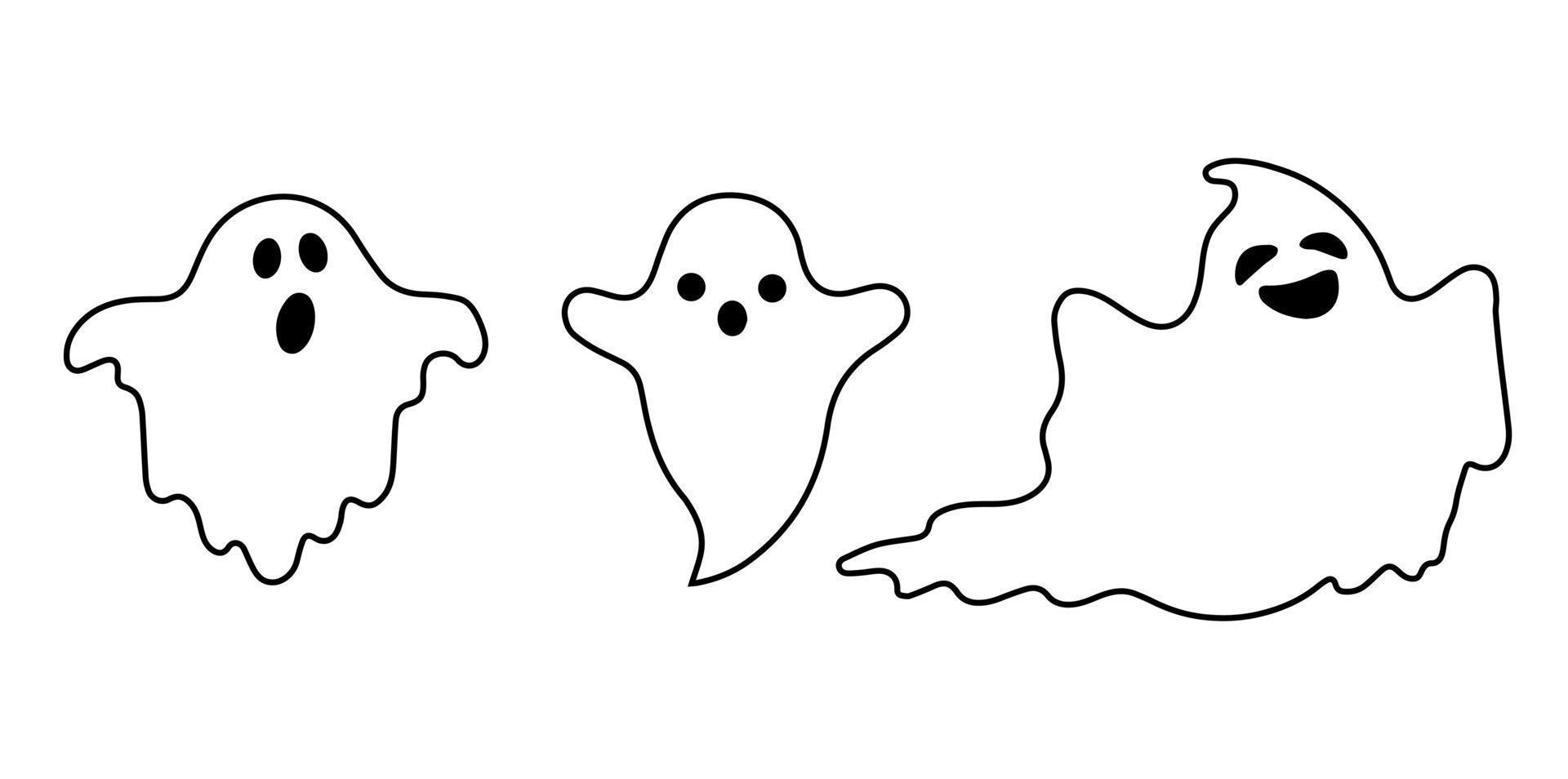 Halloween Ghost Silhouette Set vector