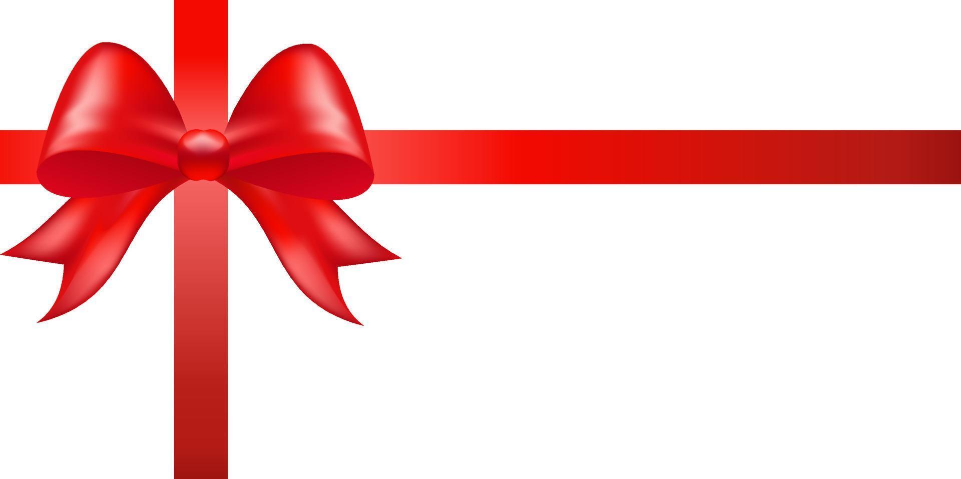 Shiny red color satin ribbon on white background vector