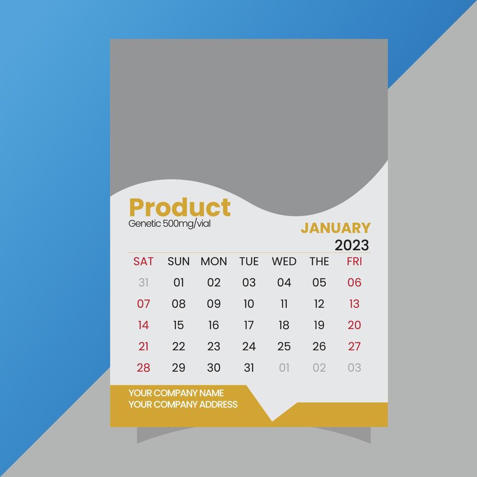 wall Calendar 2023  design, desktop calendar design vector