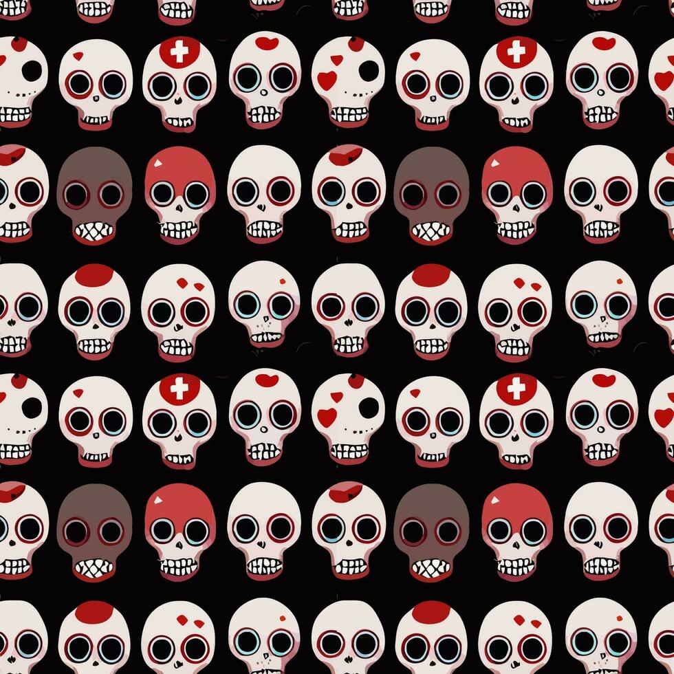 illustration Vector graphic skull seamless tile for Halloween background