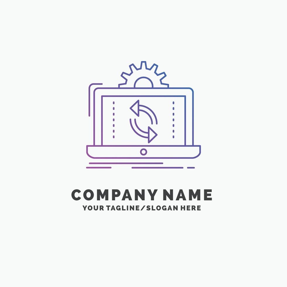 data. processing. Analysis. reporting. sync Purple Business Logo Template. Place for Tagline vector