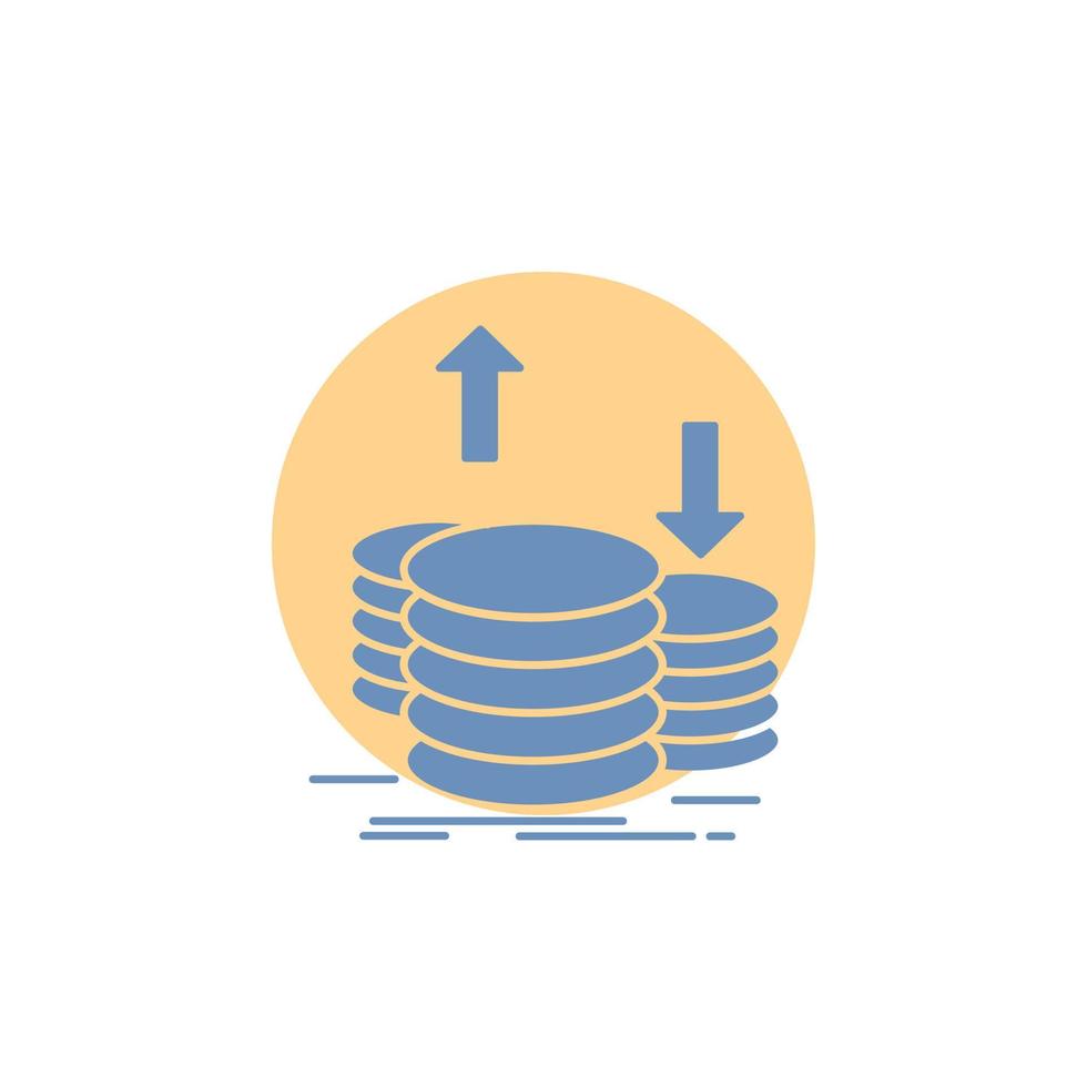 coins. finance. capital. gold. income Glyph Icon. vector