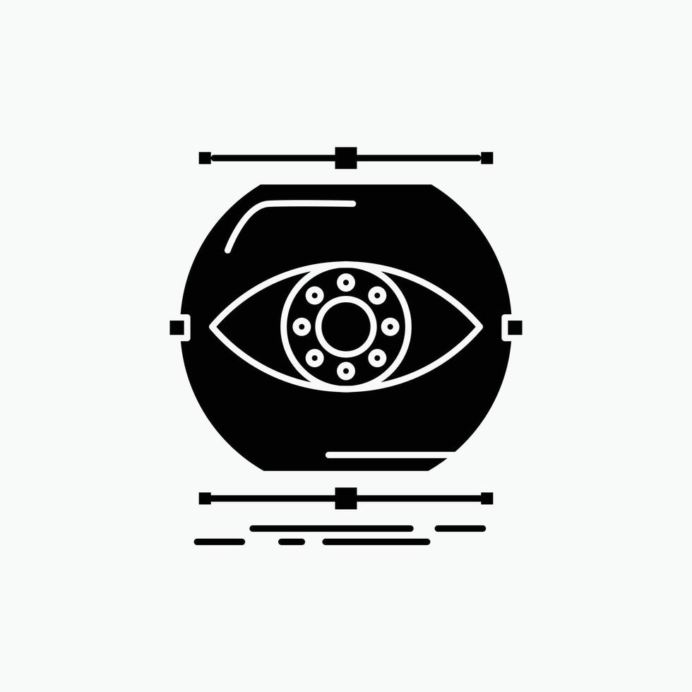 visualize. conception. monitoring. monitoring. vision Glyph Icon. Vector isolated illustration