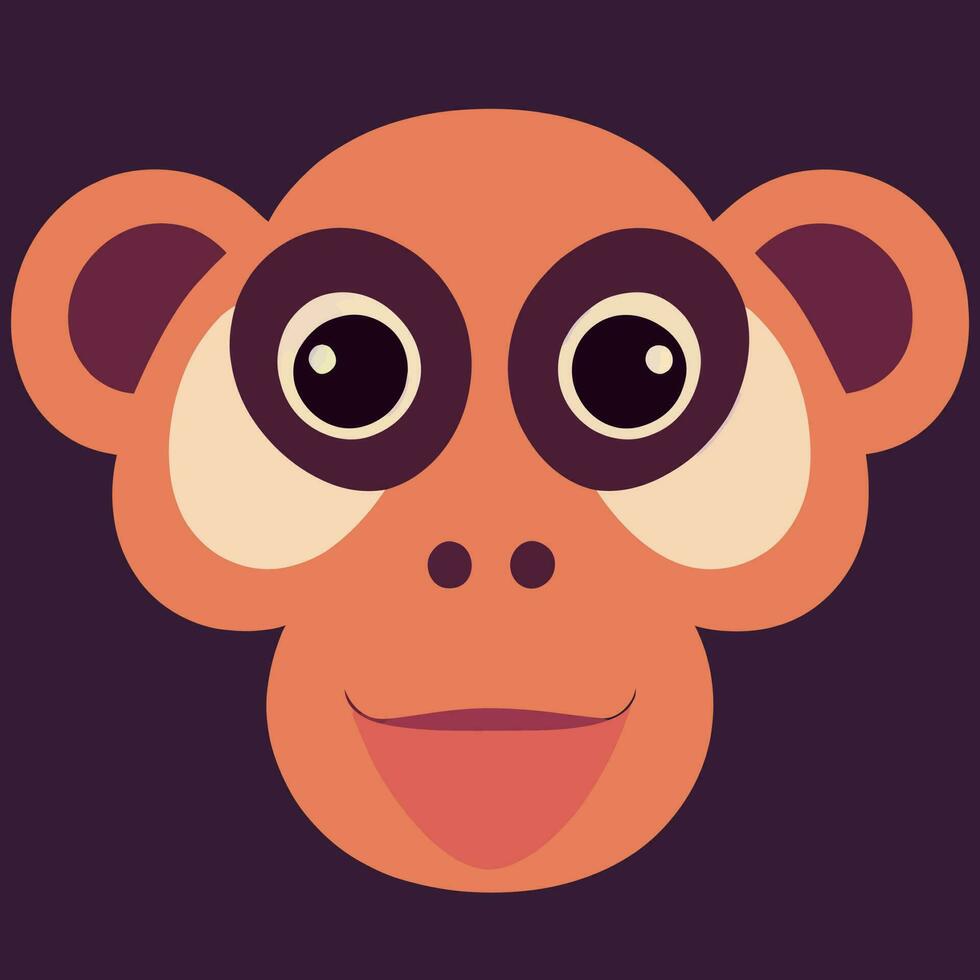 illustration Vector graphic of monkey face isolated good for icon, mascot or print