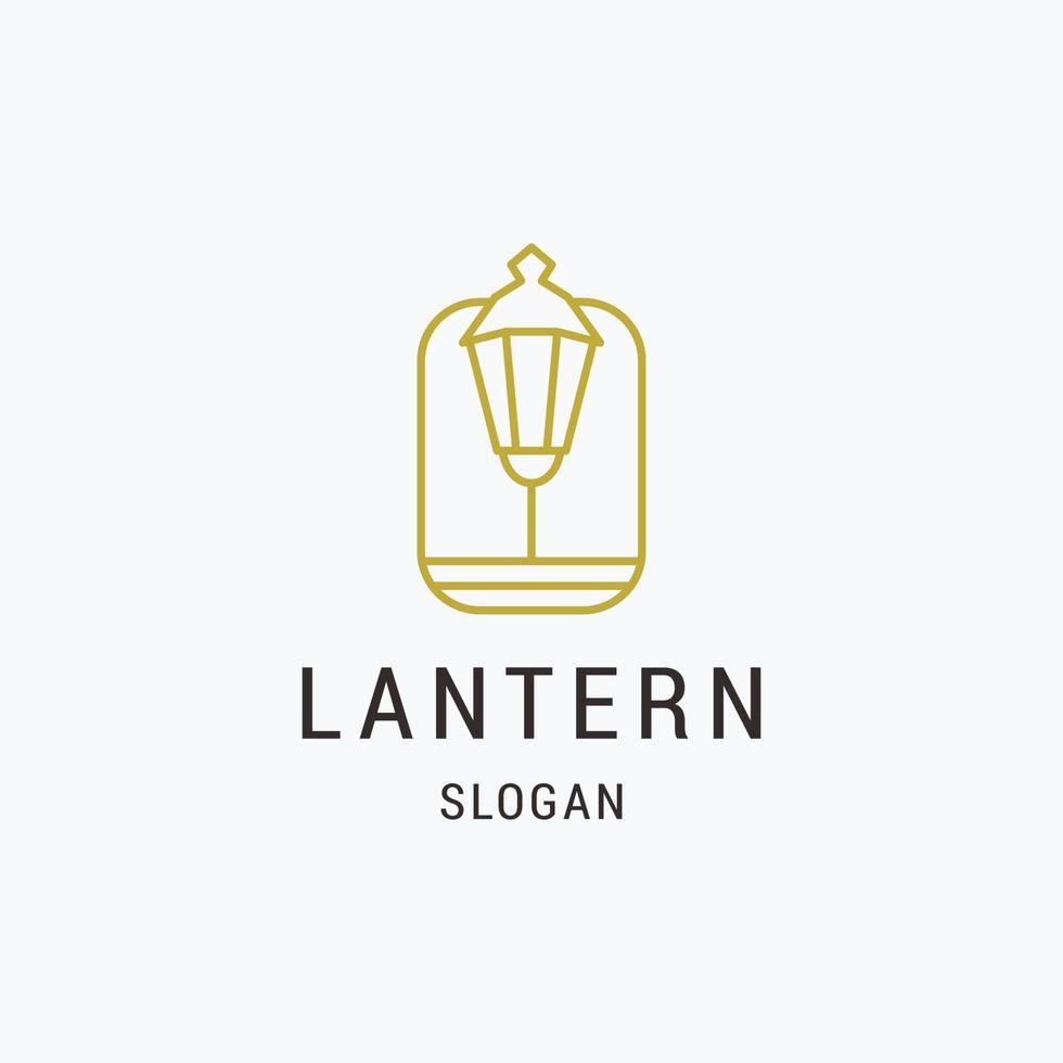 Lantern logo icon flat design template vector