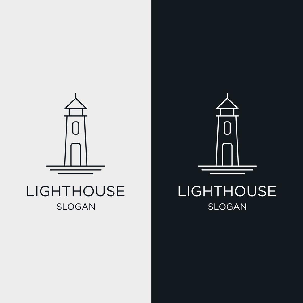 Light House logo icon flat design template vector