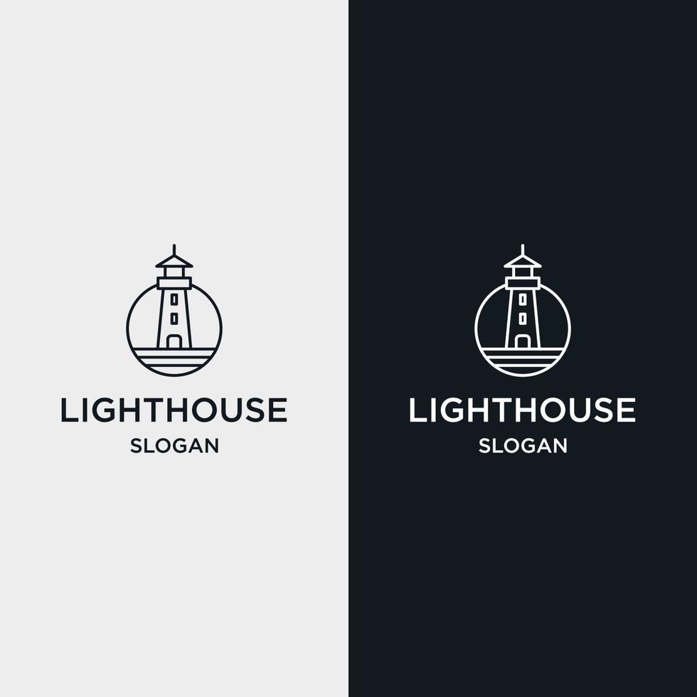 Light House logo icon flat design template vector