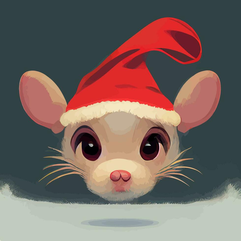 illustration vector clipart of mouse using Santa costume perfect for icon, Christmas card , or edit your customize design or website