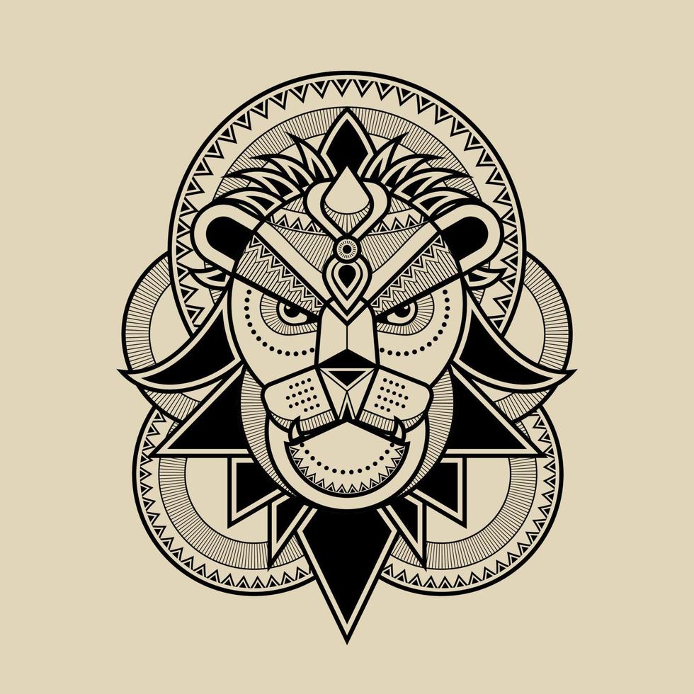 Lion head artwork design vector illustration