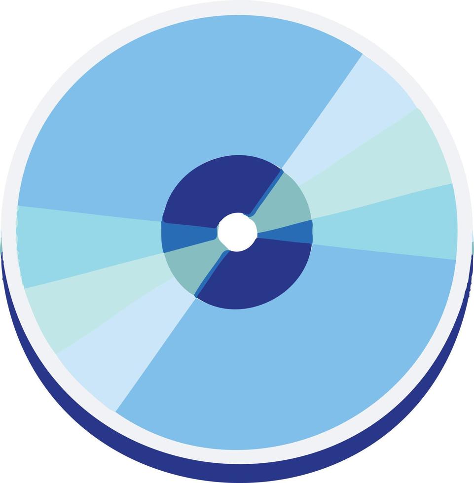 Cyan blue disk vector icon symbol