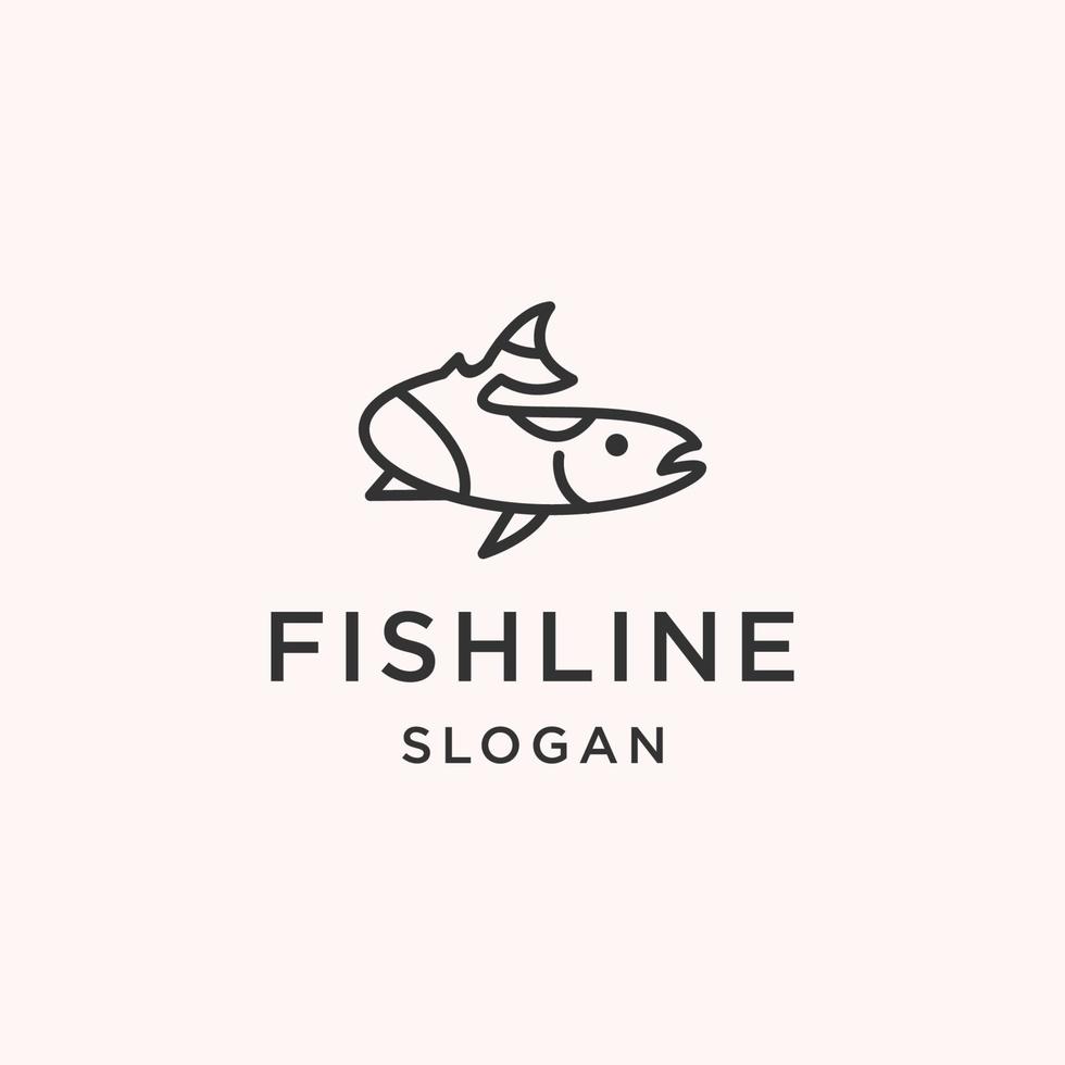 Fish logo icon flat design template vector