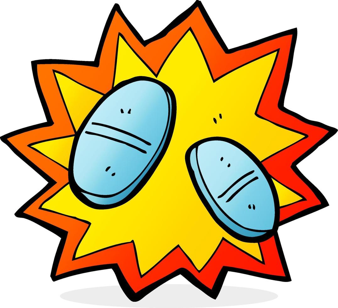 doodle cartoon painkillers vector