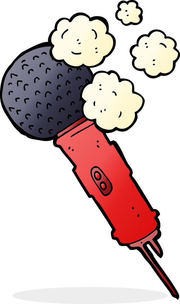 doodle cartoon microphone vector