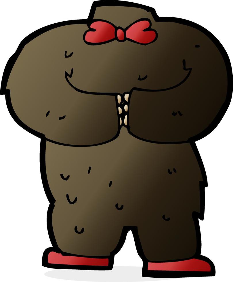 cuerpo de oso de peluche de dibujos animados de garabato vector