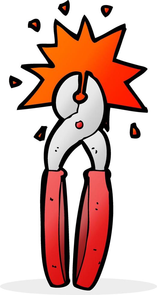 doodle cartoon pliers vector