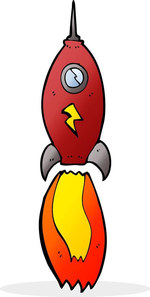 doodle cartoon rocket vector