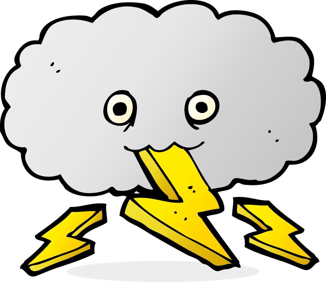 doodle character cartoon thundercloud vector