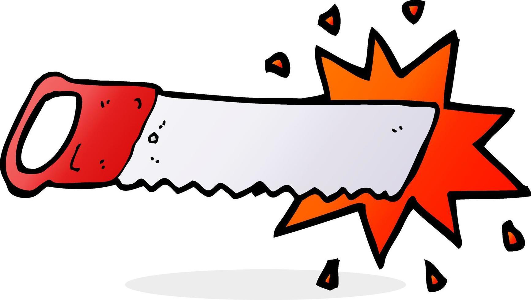 doodle cartoon saw vector