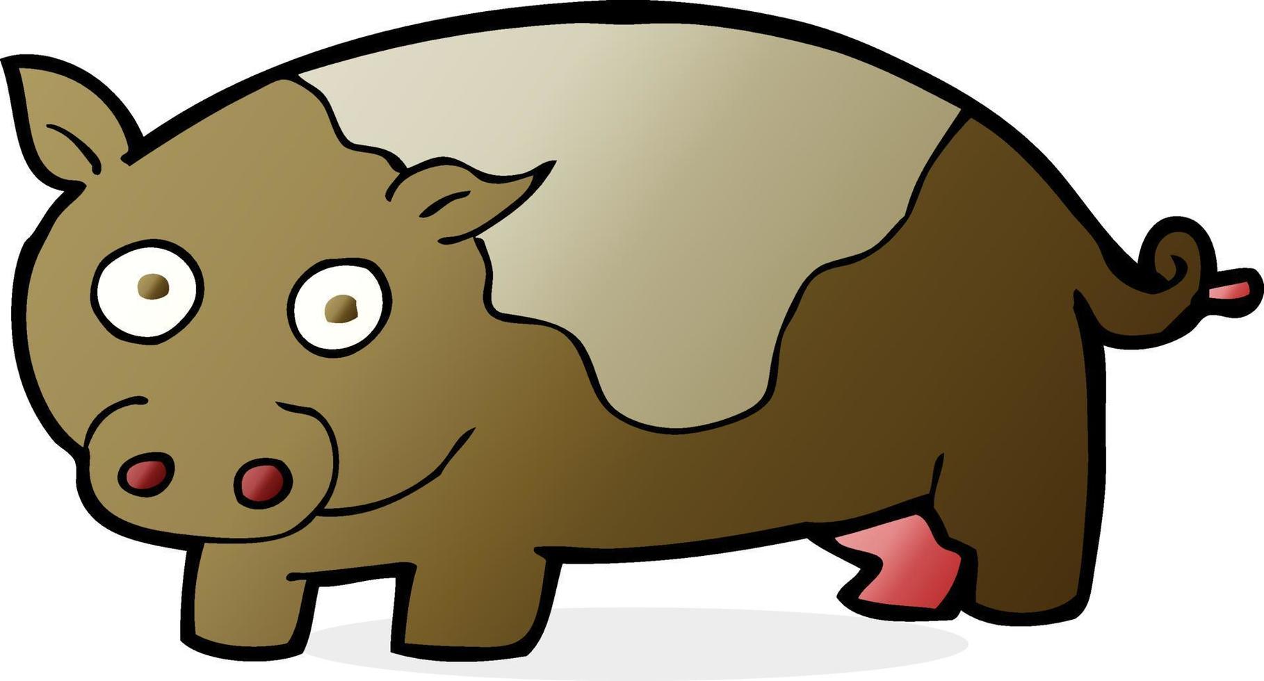 doodle character cartoon pig vector