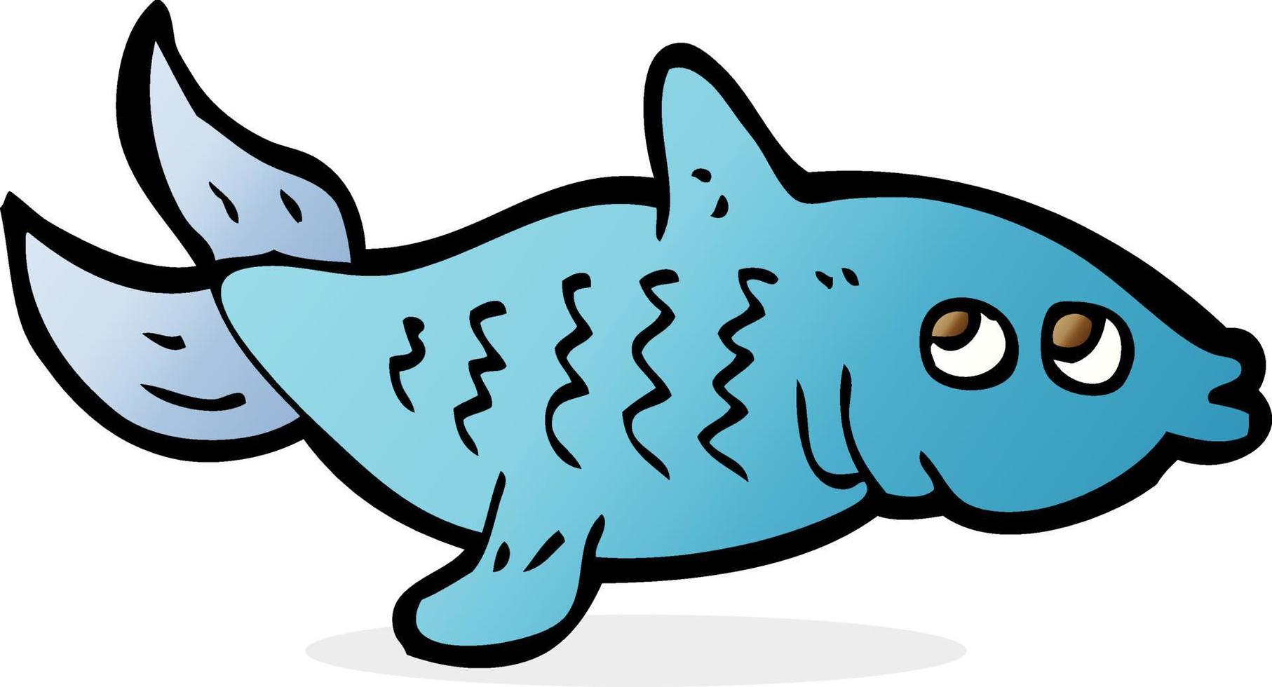 doodle character cartoon fish vector