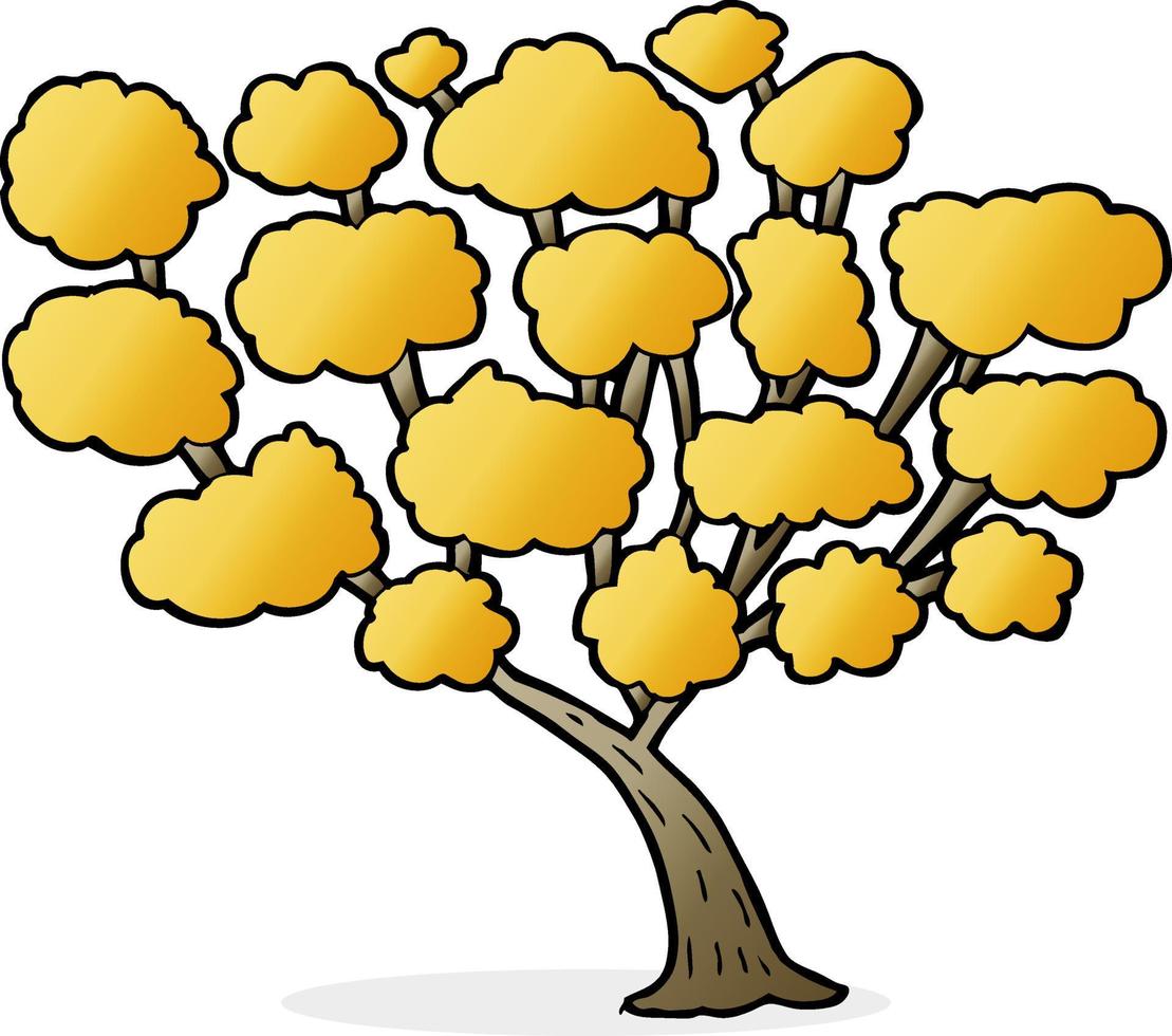 garabato, caricatura, árbol vector