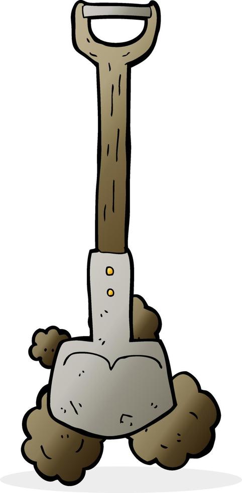 doodle cartoon shovel vector