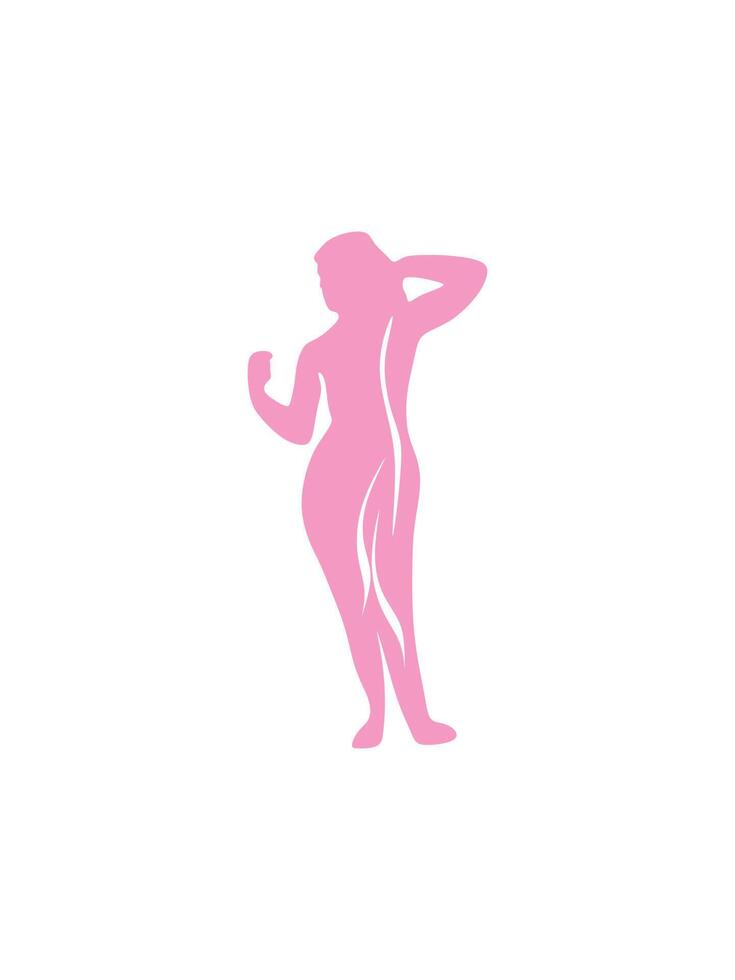 vector de ilustración de diseño de logotipo de imagen de mujer fuerte
